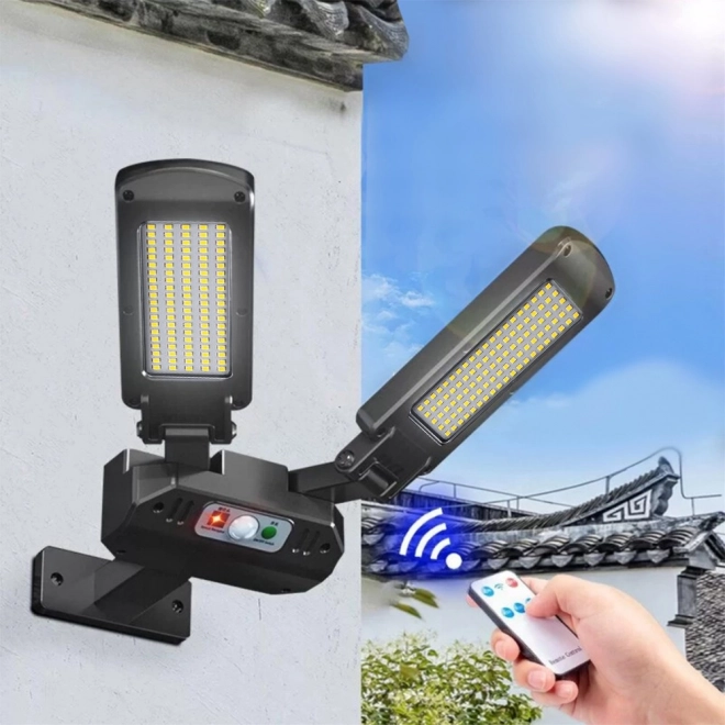 Solární LED pouliční lampa s čidlem a dálkovým ovládáním