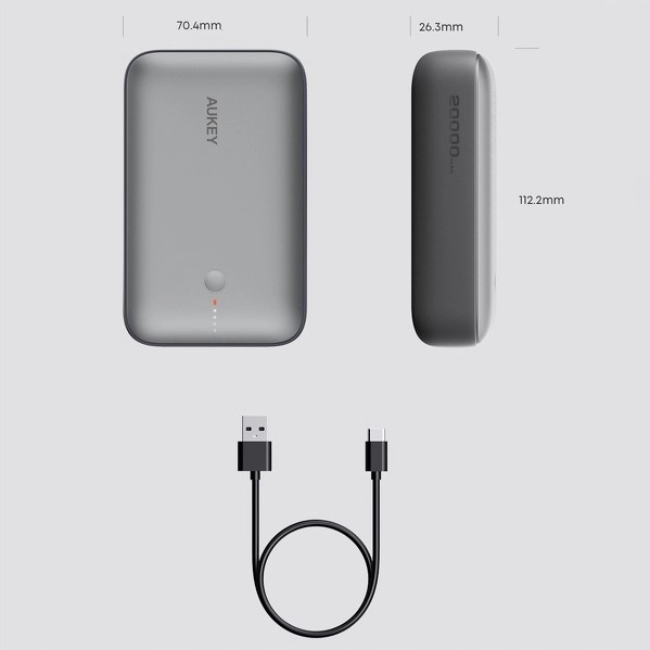 Mini powerbanka Aukey s kapacitou 20000mAh s rychlým nabíjením QC 3.0
