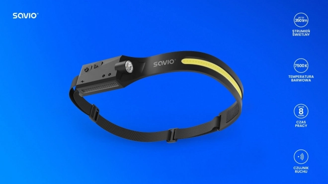 Čelová LED svítilna Savio s čidlem pohybu