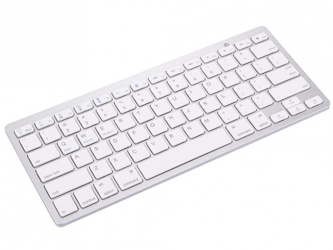Bezdrátová klávesnice Bluetooth pro PC ipad mac malá štíhlá nízkoprofilová – Bílá