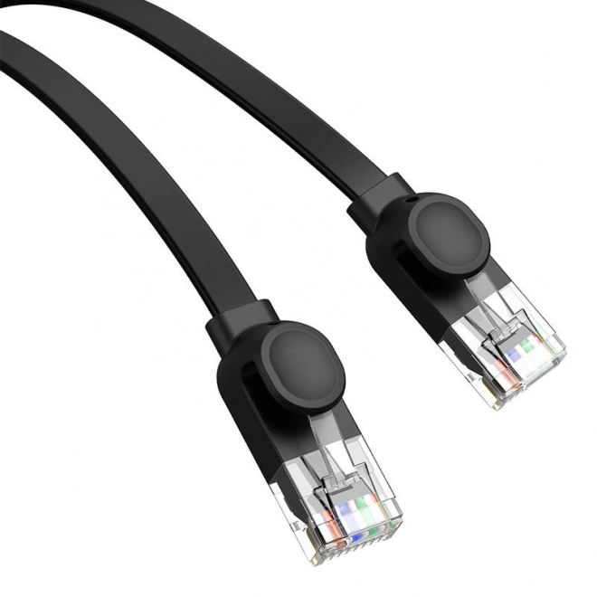 Plochý kabel Ethernet RJ45 Cat.6 12m černý