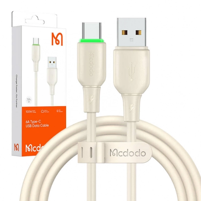Kabel USB-C Mcdodo CA-4750 s LED světlem 1,2 m (béžový)