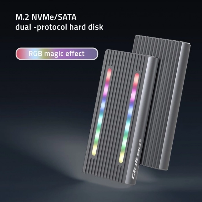 Externí obal na M.2 SSD disk s USB-C, RGB LED a kapacitou až 4TB