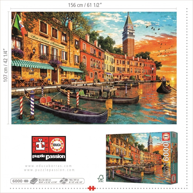 Puzzle 6000 prvků Západ slunce v Benátkách