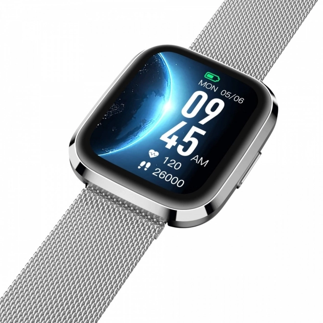 Smartwatch Garett luxusní styl v ocelově stříbrné barvě