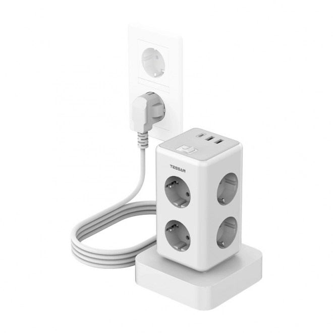 Vertikální napájecí lišta s USB Tessan
