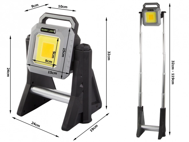 Teleskopický LED reflektor dobíjecí 3000 lm