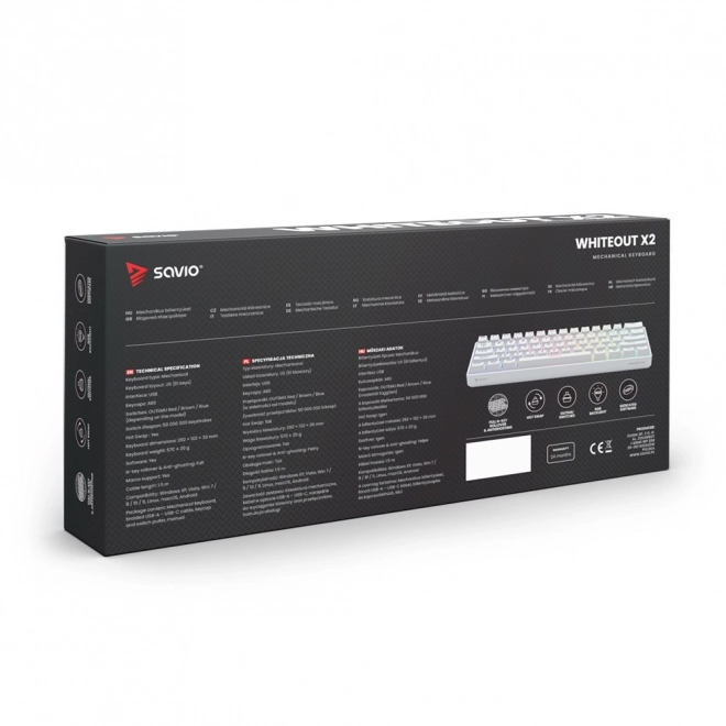 Mechanická klávesnice Whiteout X2, Red Outemu, Hot Swap