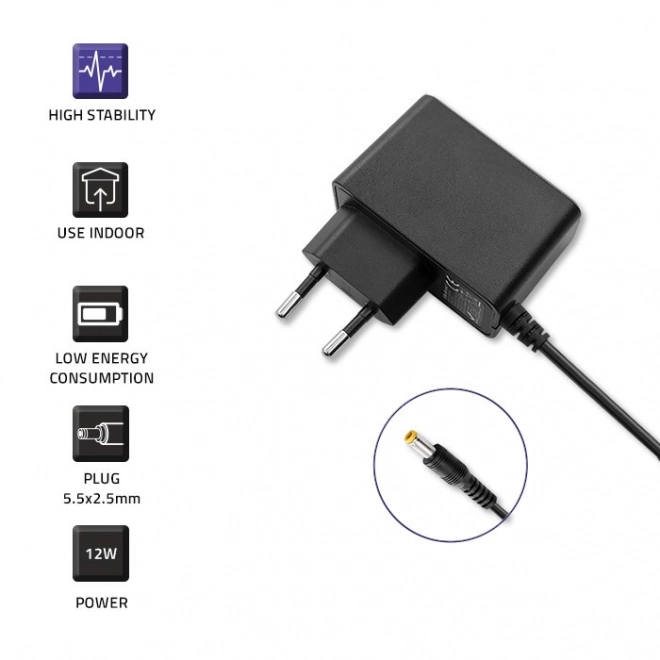 12W | 12V | 1A | 5,5*2,5 zásuvná napájecí jednotka