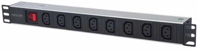 Napájecí lišta rack 19 1U 110V-250V/10A 8 zásuvek C13 kabel 2m