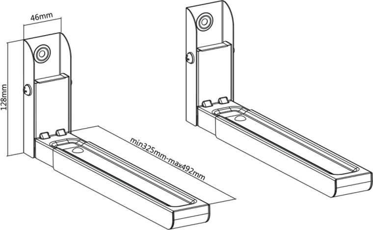 Nastavitelná ramena 325–492 mm