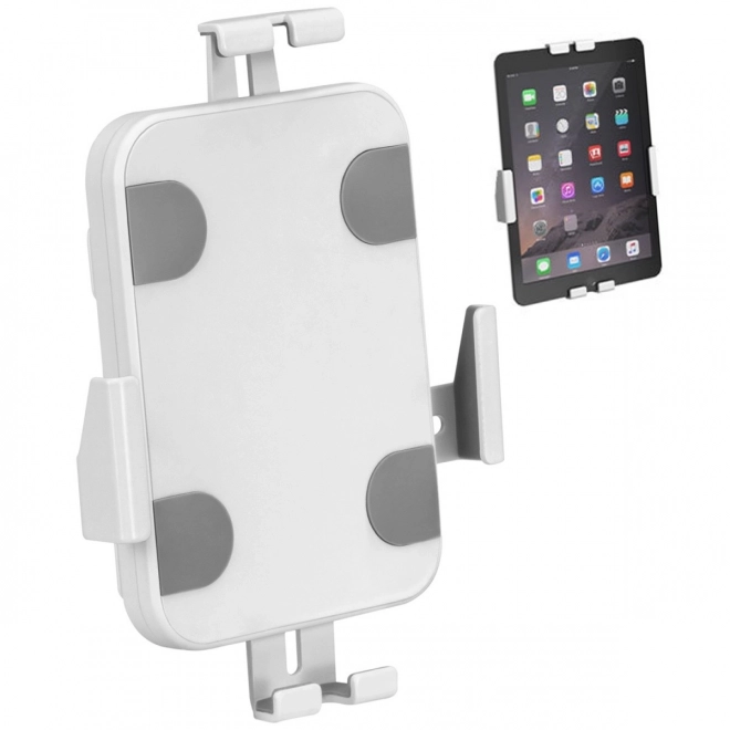 Stěnný reklamní držák na tablet s blokací MACLEAN, pro tablety 7,9"–11", bílý