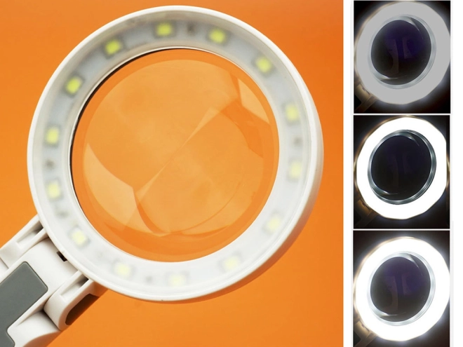 Kosmetická lupa se stojanem a 20 LED osvětlením