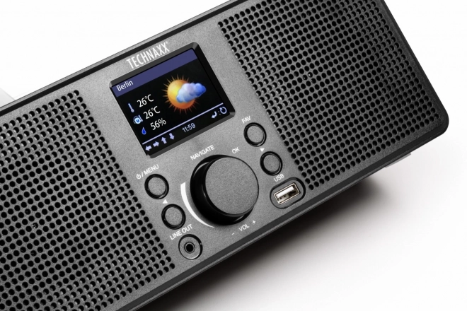 Internetové rádio Technaxx se stereo reproduktory 2x2W a WiFi