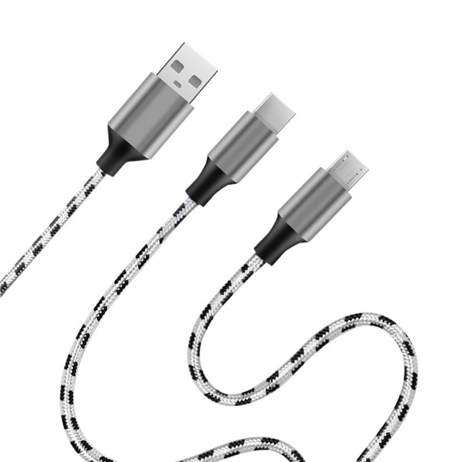 Univerzální nabíjecí a datový kabel USB 2.0 s Micro USB a USB-C