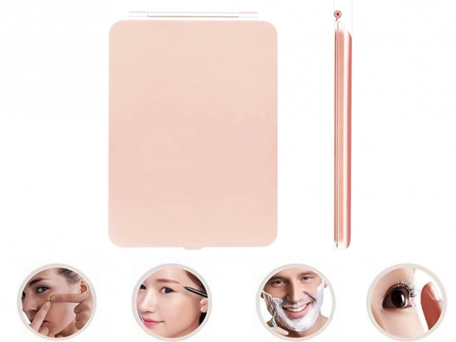 Skládací cestovní LED make-up zrcátko