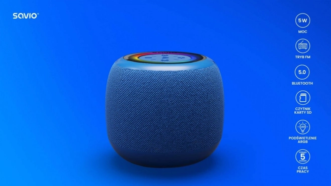 Bezdrátový reproduktor Bluetooth 5W, BS-042, modrý