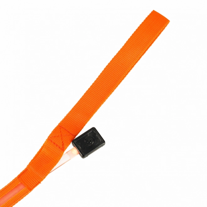 Oranžové LED svítící vodítko pro psy