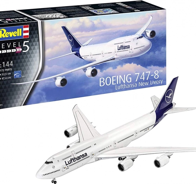 Plastikový model letadla Boeing 747-8 Lufthansa