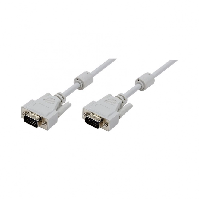 Kabel VGA 3m s dvojím feritovým jádrem Šedý