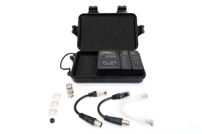 Tester síťových a komunikačních kabelů RJ45/RJ12/RJ11/BNC s automatickým skenováním a PoE