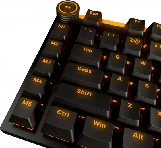 Per‑key ARGB a ovládání médií