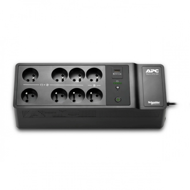 Záložní zdroj APC Back‑UPS 500 VA, 8 zásuvek typu E, USB