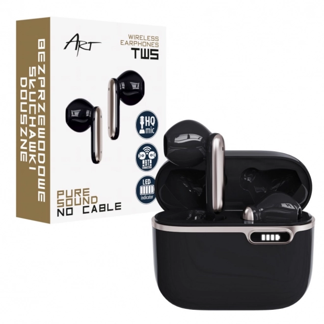 Bluetooth sluchátka s HQ mikrofonem TWS (USB-C) černé