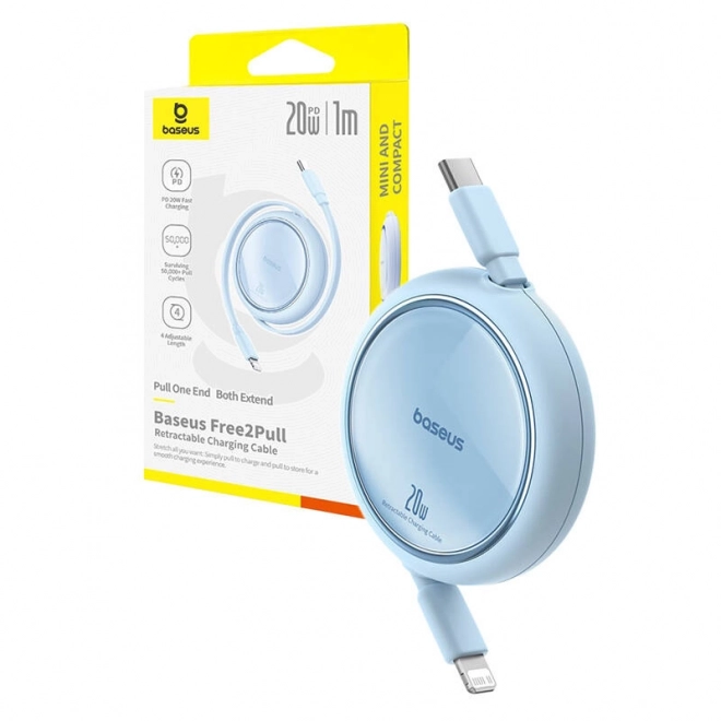 Kabel Baseus Free2Pull USB-C na Lightning 20W modrý