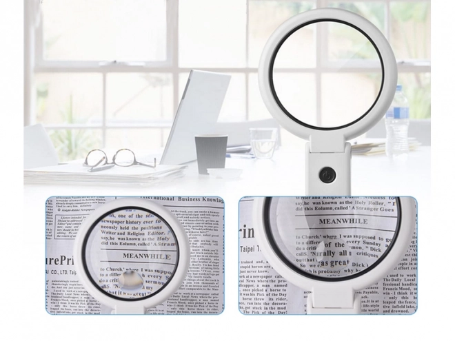 Skládací šperkařská lupa s LED a USB
