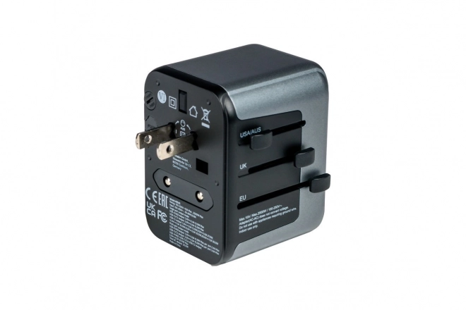 Cestovní adaptér UTA-03 49545 180 zemí, PD 30W nabíječka, QC 3.0 3x USB-C , 2x USB-A