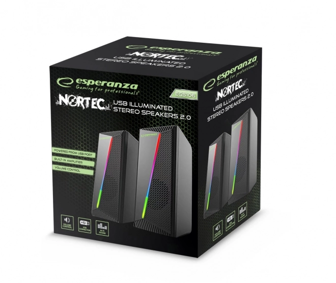 2.0 USB LED Rainbow Nortec reproduktory