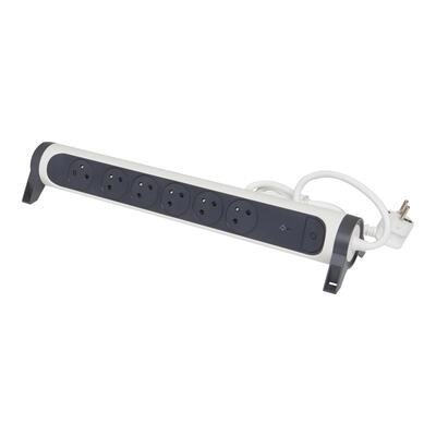 Ochranný prodlužovací kabel 6x2PZ 1,5m bílý-černý