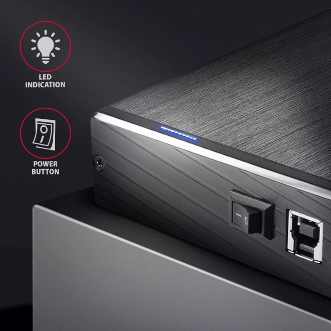 Hliníkový externí box AXAGON USB 3.2 Gen 1 pro 3,5" HDD