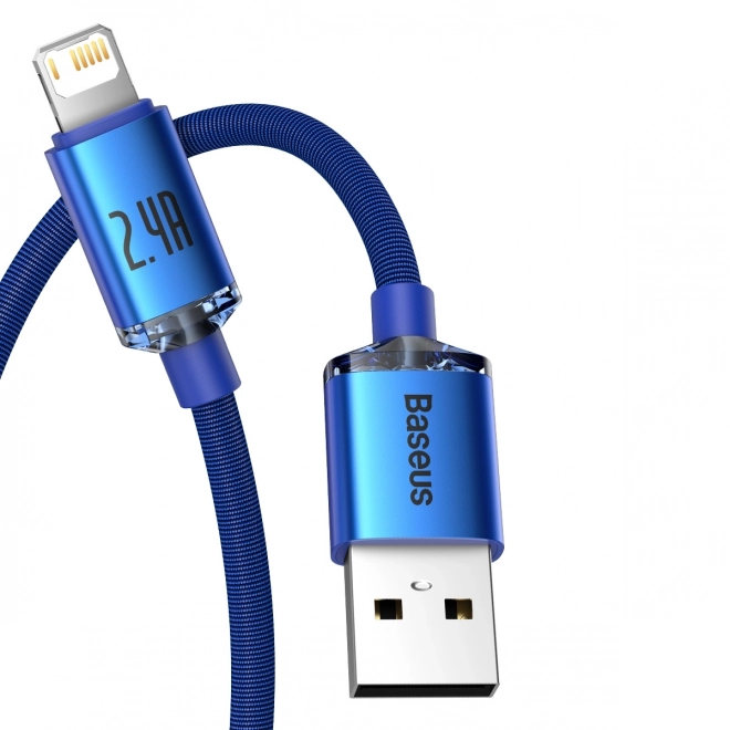Baseus Crystal Shine kabel USB na Lightning, 2,4A 1,2 m – Modrý