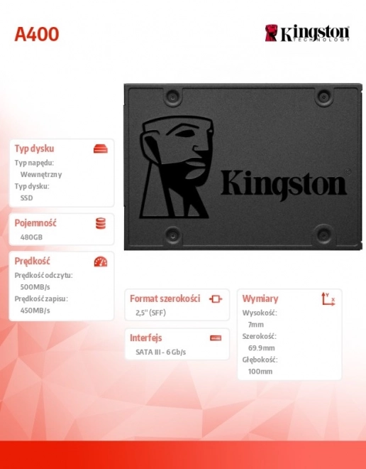 Kingston A400 480GB SSD disk