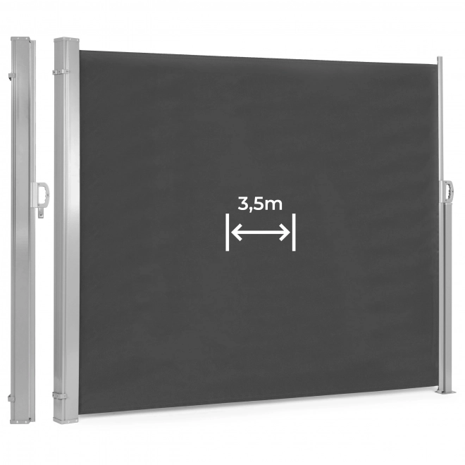 Skládací boční markýza 350x180 cm pro zahradu nebo terasu antracit