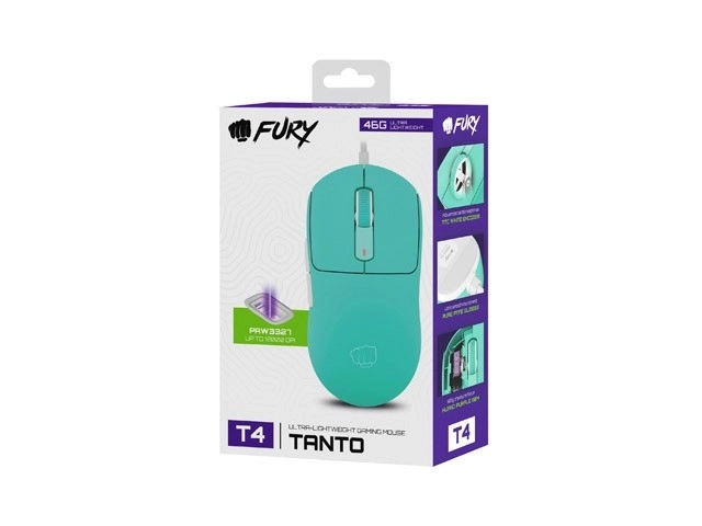 Fury Tanto T4 RGB herní myš 12000DPI mátová