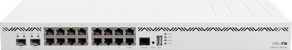 MikroTik router CCR2004‑16G‑2S+ s 16× Gigabit a 2× 10GbE SFP+