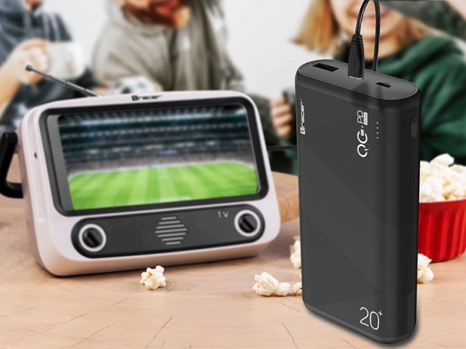 Powerbanka Amos 20000mAh QC3.0-PD20W BK černá