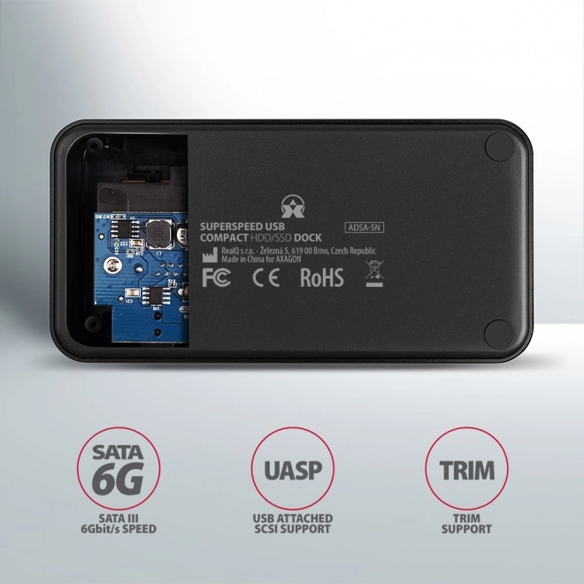 Dokovací stanice ADSA-SN, USB 3.2 Gen 1 - 1x SATA 6G 2,5"/3,5" SSD/HDD