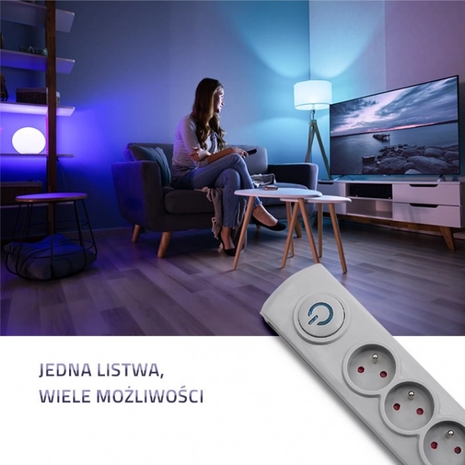 Přepěťová ochrana 5 zásuvek | 1,8 m | Šedá