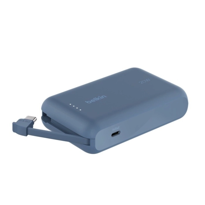 Powerbanka BoostCharge s vestavěným kabelem a portem-C 10000 mAh 20W modrá
