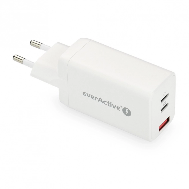 Bílá rychlonabíječka USB/USB-C QC4+ 65W s technologií GaN