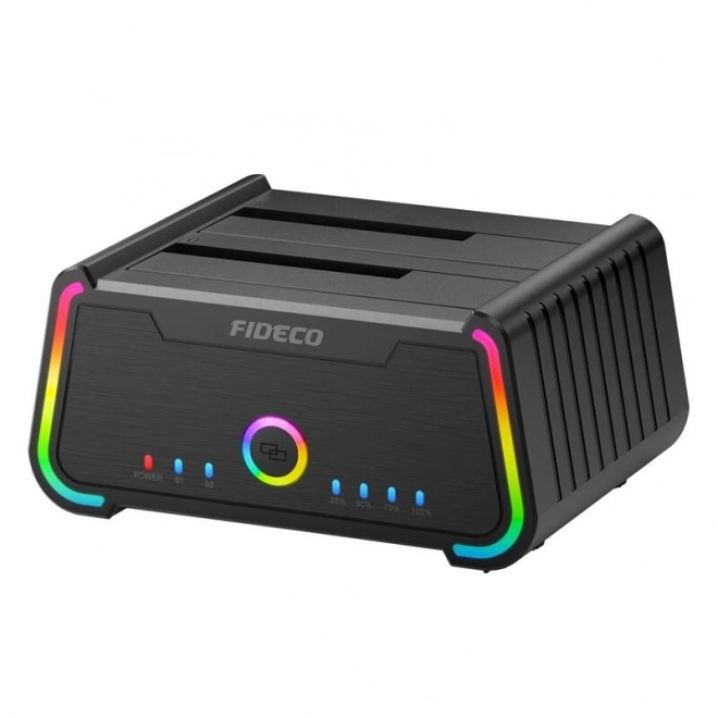 Dokovací stanice pro pevné disky Fideco s RGB podsvícením