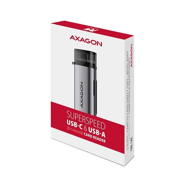 CRE-SAC Externí čtečka paměťových karet USB3.2 Gen 1 Type-C + Type-A SD/microSD