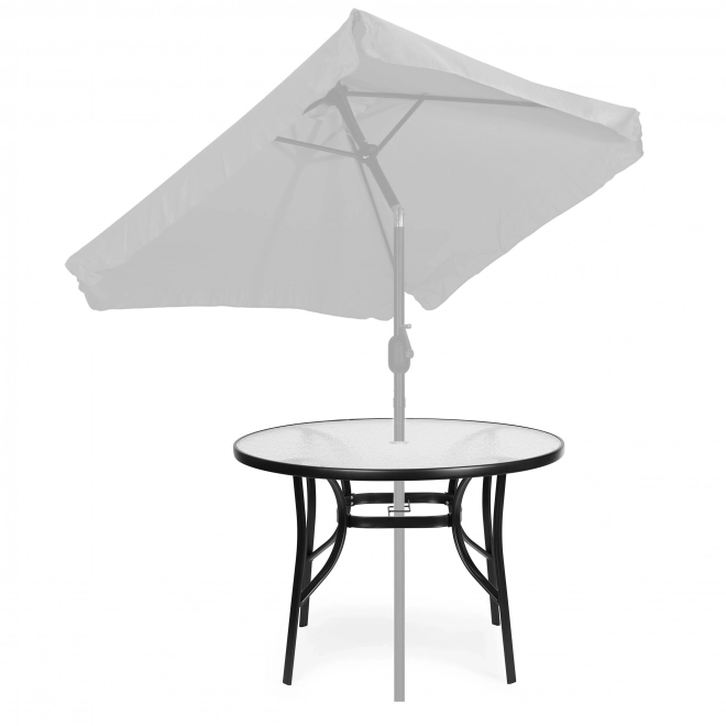Kulatý zahradní stůl 80 cm s otvorem na slunečník
