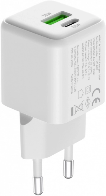 USB C/A 20W/18W 3A nabíječka s dodávkou energie QC3.0