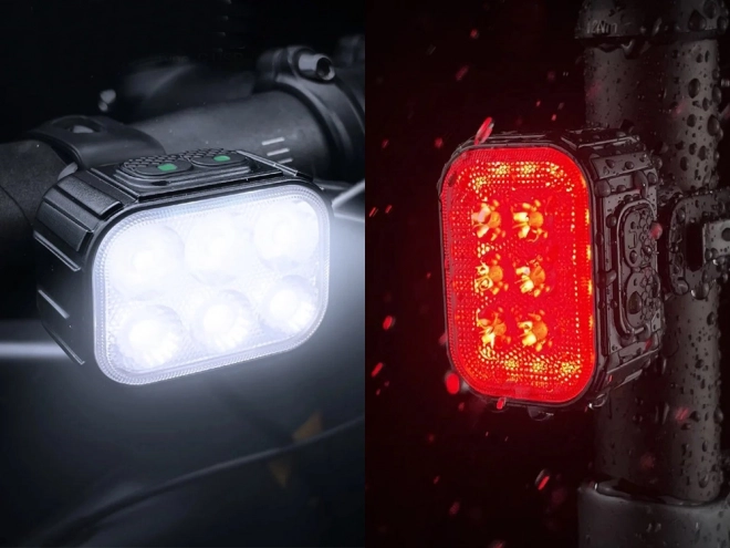 LED světla na kolo přední a zadní sada USB dobíjecí