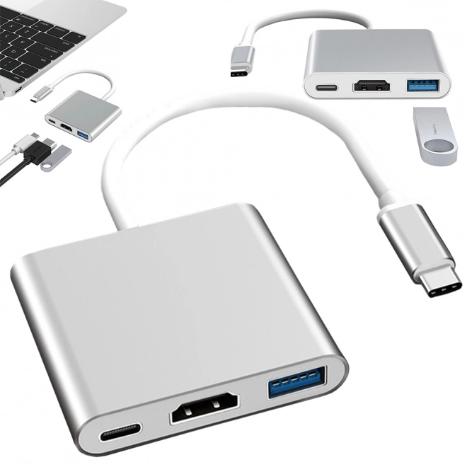 Adaptér 3v1 USB-C HDMI 4K